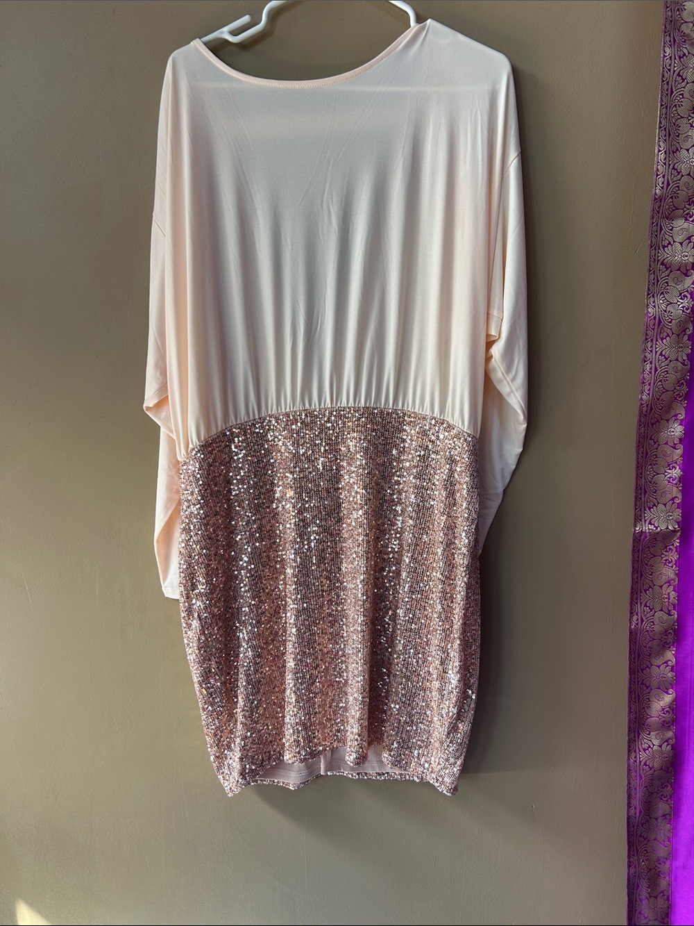 VENUS Dress with Blush Pink Top with Rose Gold Sequin Skirt